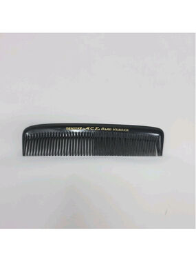 Vintage Ace Genuine Hard Rubber hair Comb Plastic Black USA Pocket Purse 5"